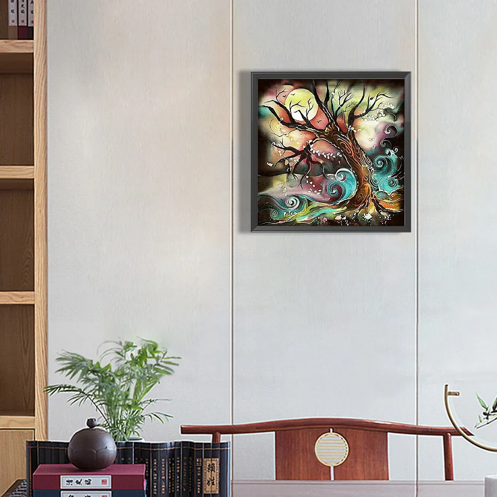 Full Round Diamond Painting 35*35cm - Abstract Tree