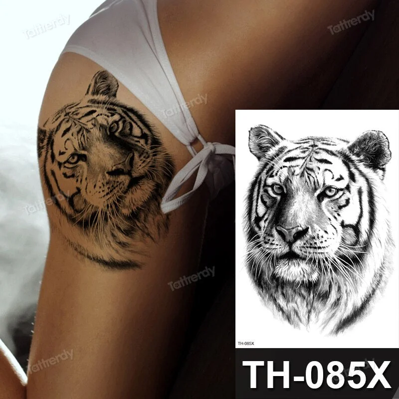 DIY Forest Design Waterproof Fake Temporary Tattoo Wolf Sexy Women Body Art Arm Tattoos Paper For Men Boys Girls Tatoo Large Big