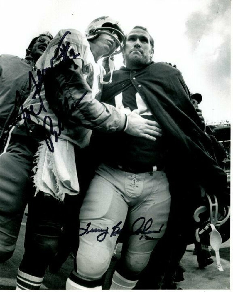 Terry bradshaw and joe ferguson signed autographed nfl steelers vs bills Photo Poster painting