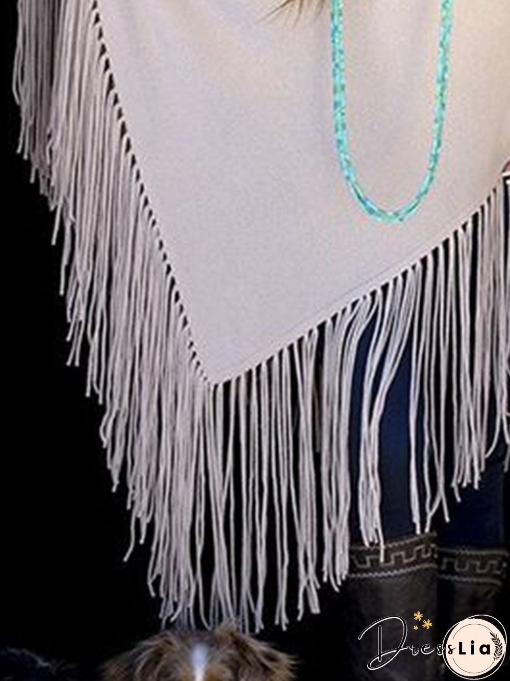 Western cowboy long fringed shawl