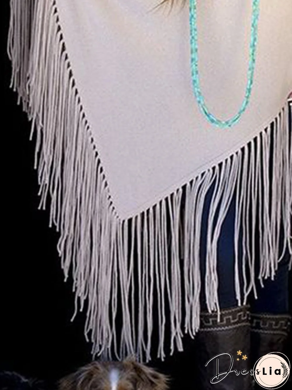 Western cowboy long fringed shawl