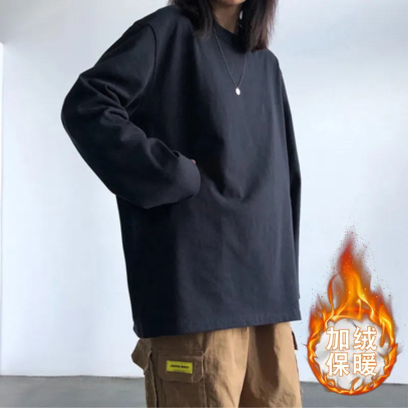 Brownm Brownm Velvet Long-Sleeved T-Shirt Women 2023 Autumn / Winter New White Students With Warm Bottom Shirt Korean Version Of Clothes Women