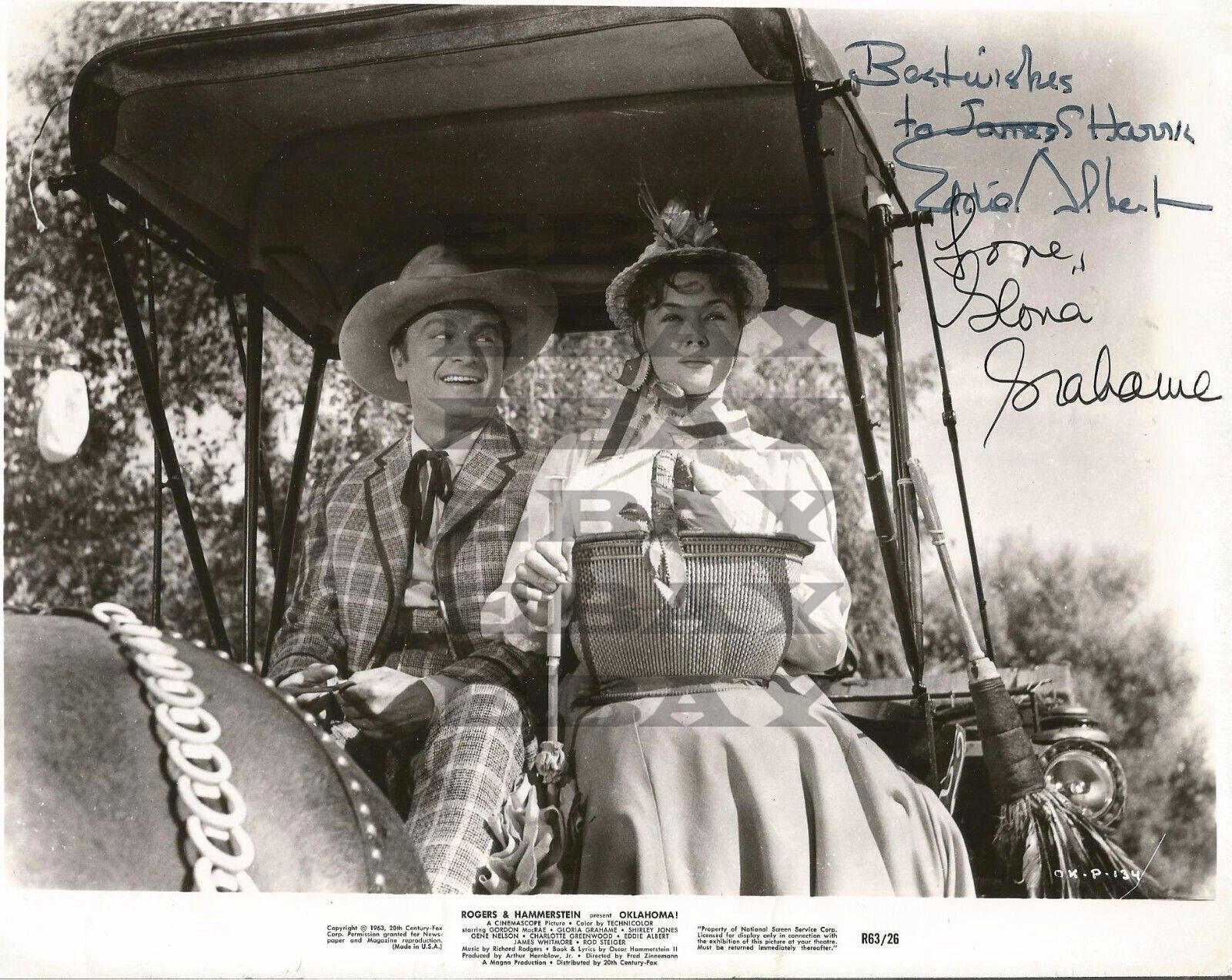 GLORIA GRAHAME & EDDIE ALBERT FROM OKLAHOMAAutographed Signed 8x10 Photo Poster painting Reprint