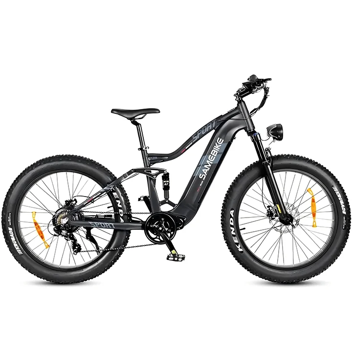 SAMEBIKE RS-A08 Electric Mountain Bike 26*4.0 Inch KENDA Fat Tires 48V 17Ah SAMSUNG Battery 750W Bafang Motor 45km/h Max Speed Shimano 7 Speed Gear Double Suspension System