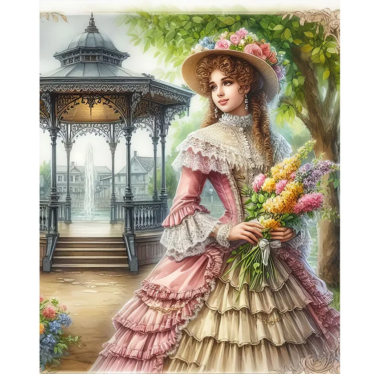 Victorian Lady 40*50CM (Canvas) Full Round Drill Diamond Painting gbfke