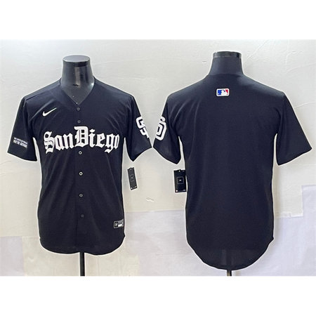 Men's San Diego Padres Black Gothic Edition Vapor Limited Stitched Baseball Jersey