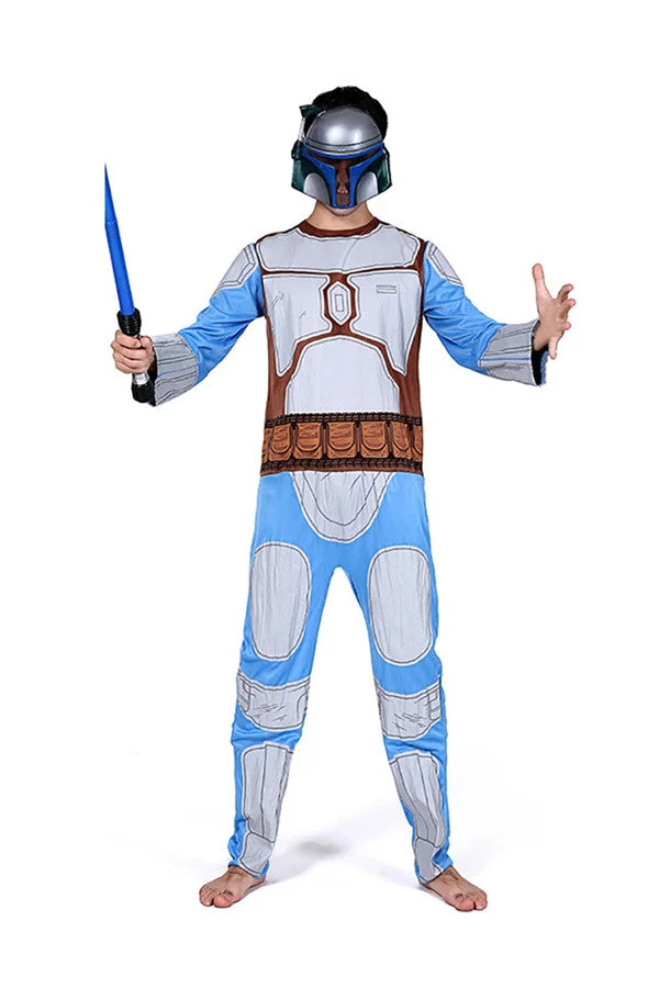 Star Wars Jango Fett Mens Costume For Halloween Party Wear Blue-elleschic