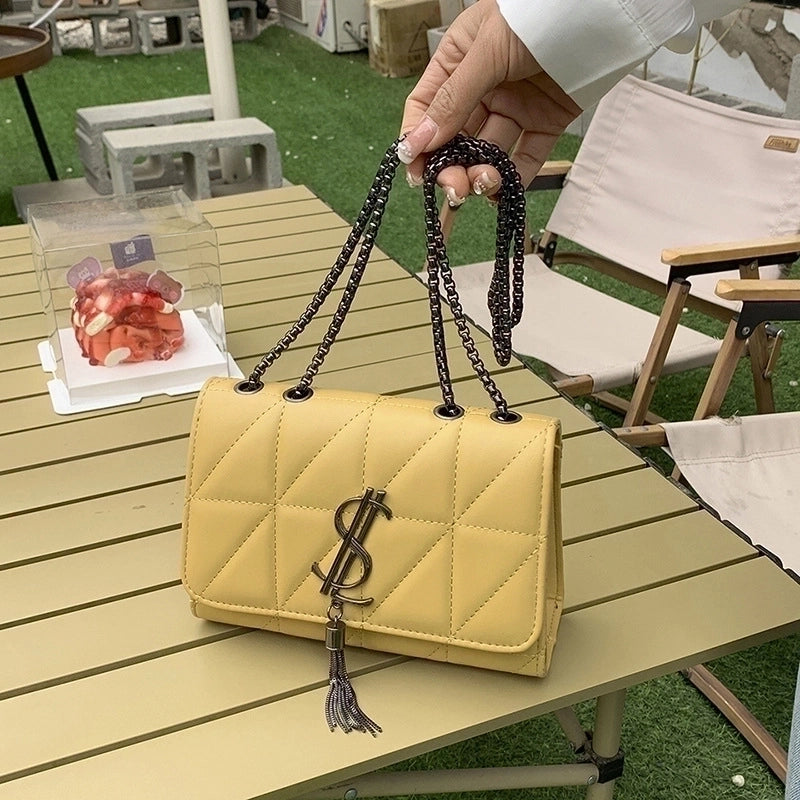 Women’s Pu Leather Solid Color Basic Classic Style Square Magnetic Buckle Crossbody Bag Underarm Bag