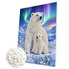 (30x40cm)DIY Pearl Painting Framed  Polar Bear Handmade Pearl Material Art Kit Living Room Decor