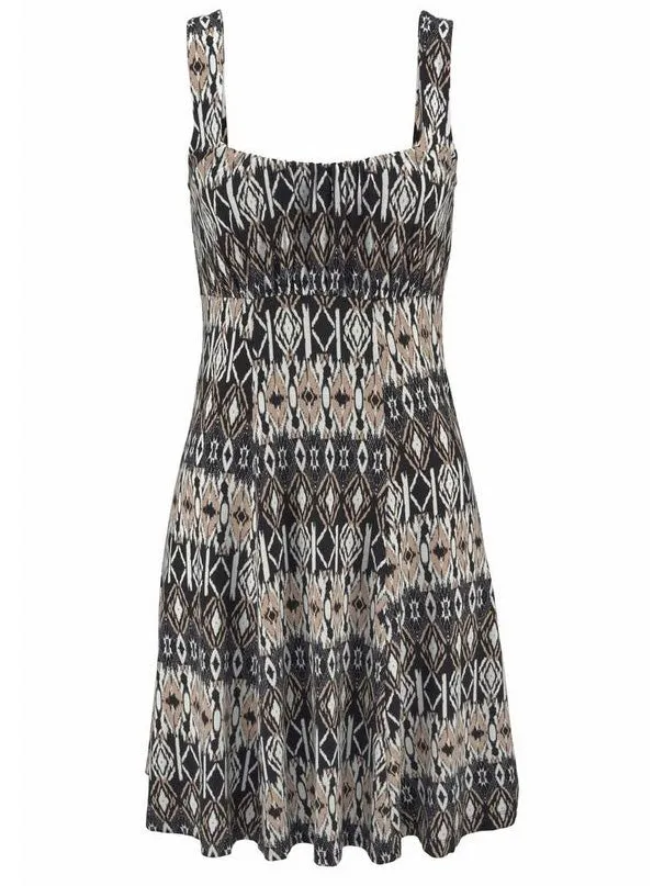 Women's Graphic Printed Sleeveless U-neck Sundress