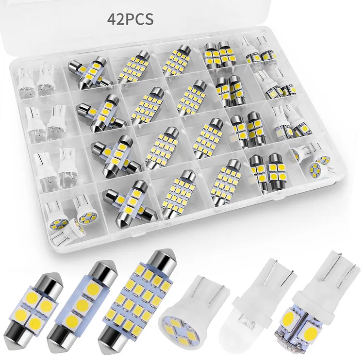 🛠️42PCS Universal LED Car Interior Light Bulb Kit 