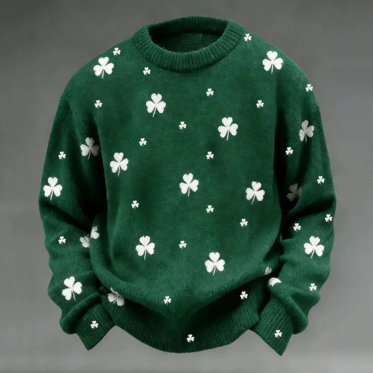 Men's St. Patrick's Day Print Casual Knit Sweatshirt