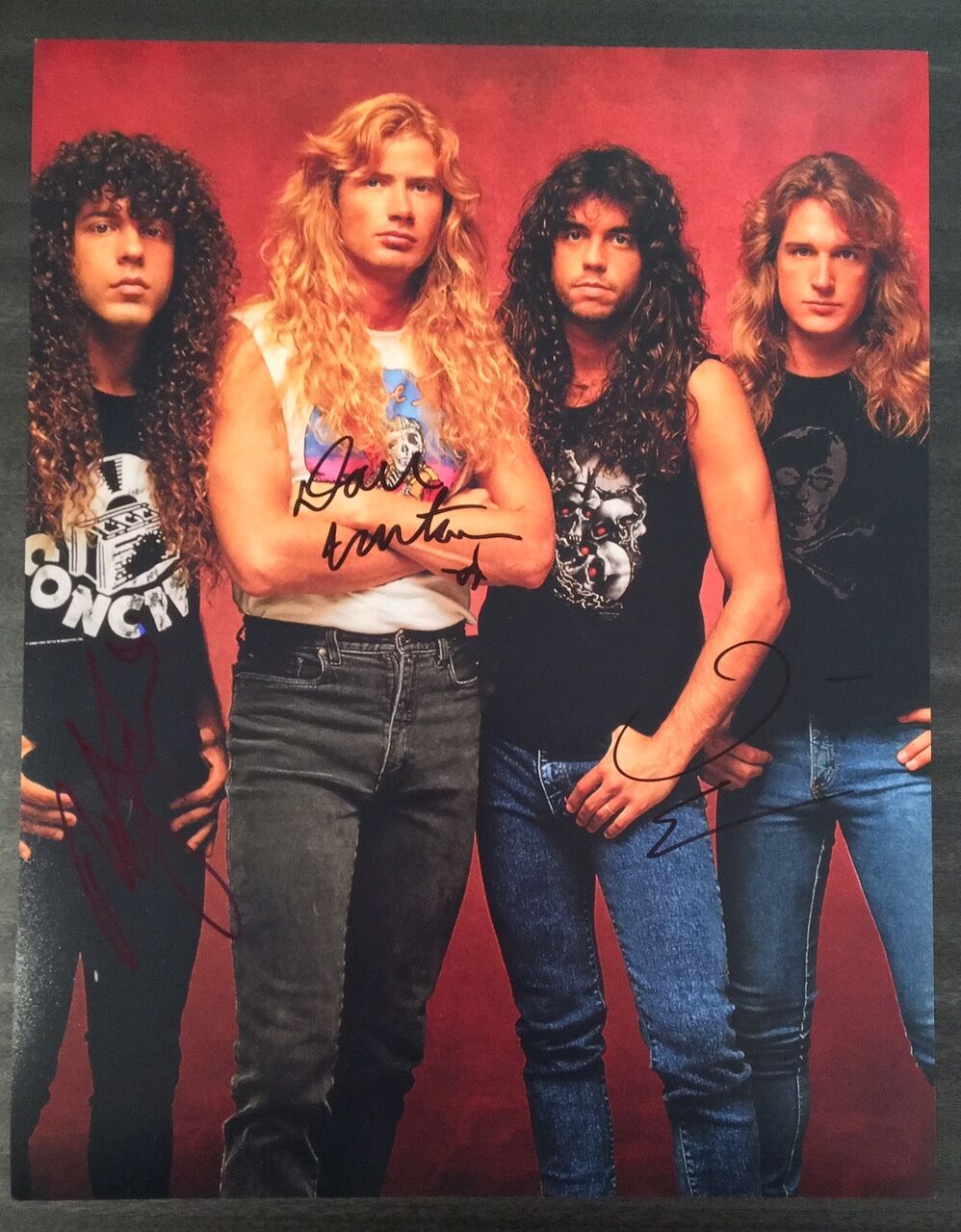 GFA Dave Mustaine, Ellefson & Marty * MEGADETH * Signed 11x14 Photo Poster painting PROOF AD COA