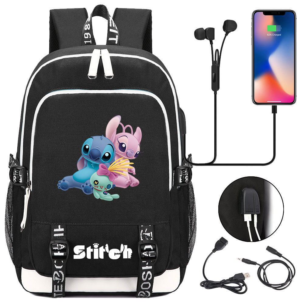 Stitching Together Comfort and Style: Double-Sided Backpack with Multi-Pocket Large Capacity and Laptop Protection, USB Charging Cable Connectivity for 15-Inch Laptop - Popular Movie Theme-Mayoulove