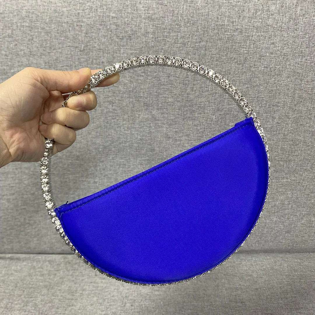 Pongl Shiny Diamond Round Clutch Bag for Women 2022new Circular Handle Evening Bag Designer Party Wedding Dinner Clutch Purse