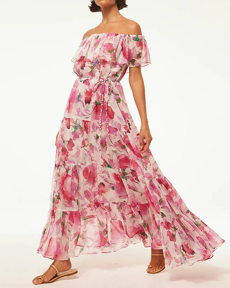 Women's Fashion Floral Print Dress