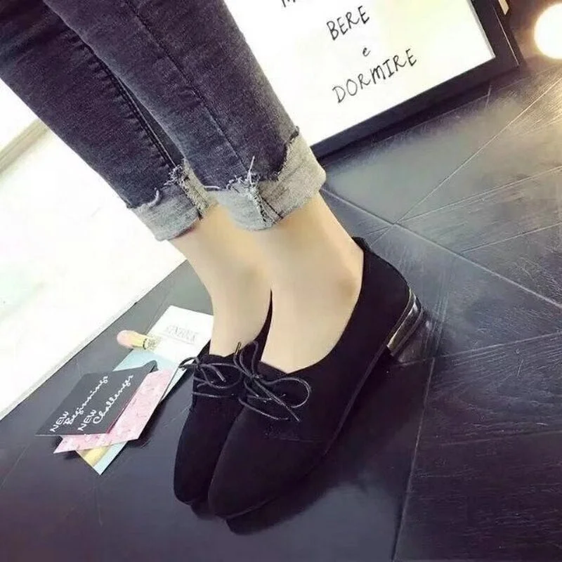 Women Flat Shoes 2021 New Flats Ladies Dress Shoes Golden Heel Lace Up Loafers Casual Shoe Autumn Women's Shoes Casual Dress