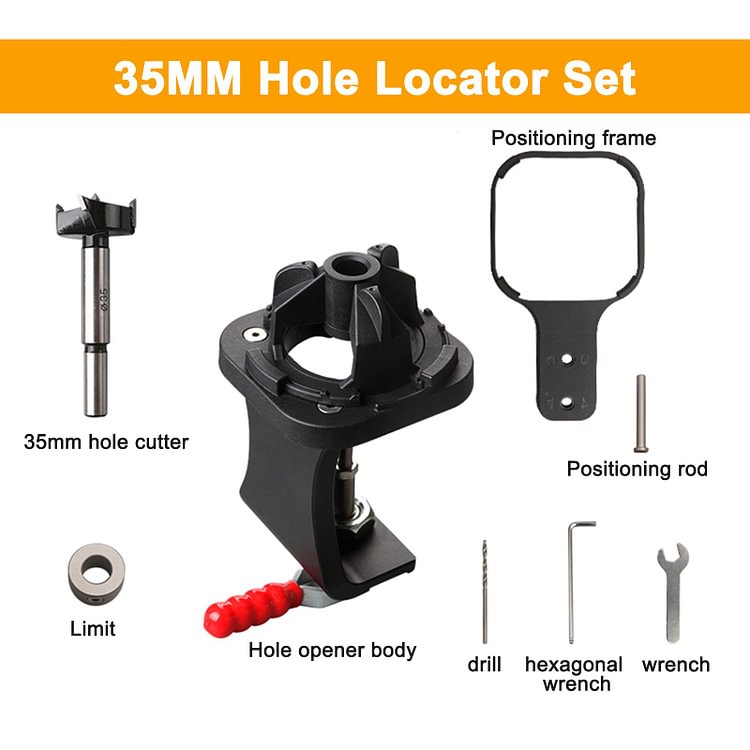Multi-Function Hinge Hole Opener One-Piece 35mm Hinge Drilling Tool Positioning Frame Spacing Ring Convenient Woodworking Tools