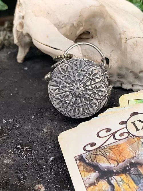 🔥LAST DAY SALE 49% OFF-925 Sterling Silver Triple Moon Goddess Spell Locket with Real Quartz Crystal