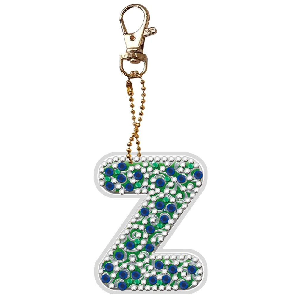 DIY Handmade Gem Keychains Letters Lady Bag Pendant