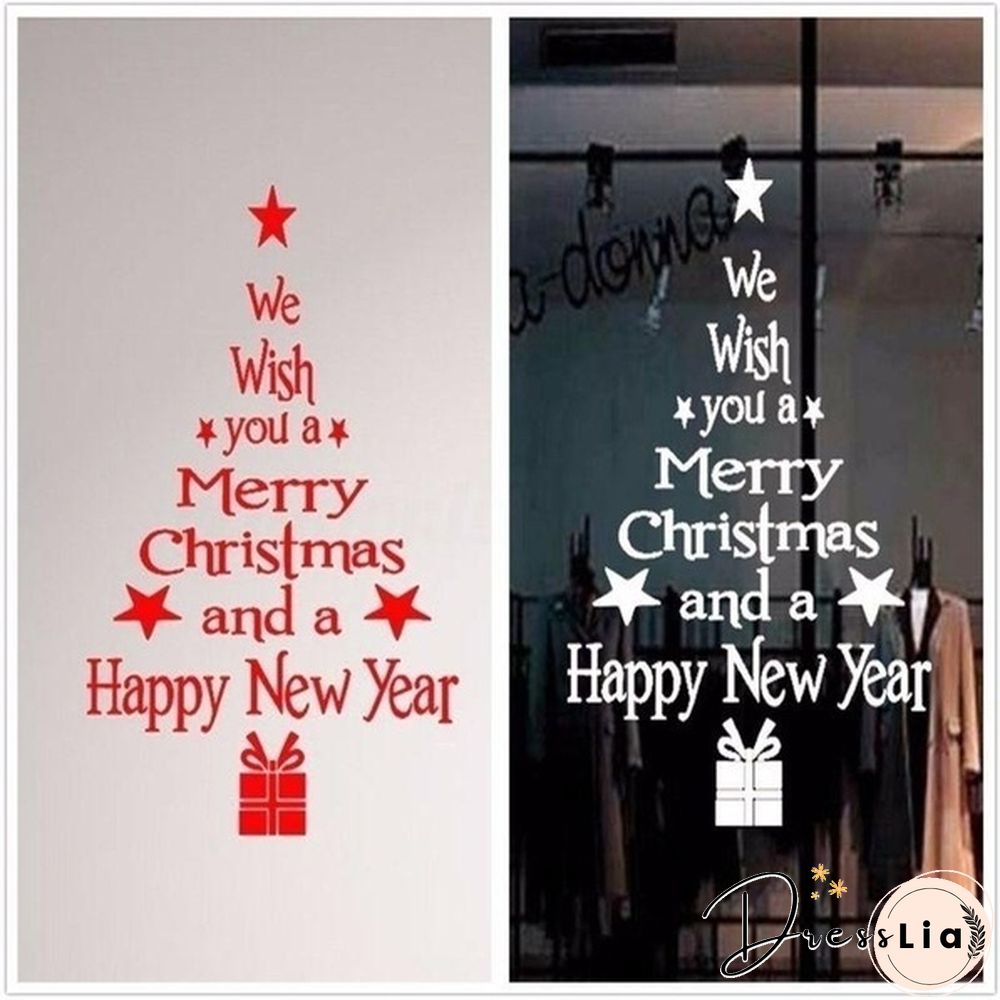Removable Merry Christmas Tree Wall Stickers Art Vinyl Decal Home Window Decor