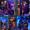 Create Your Own Cyberpunk World with Ahilmrn's DIY Dollhouse Book Nook Shelf Insert Kit - 3D Wooden Puzzle Bookshelf with 45 LED Lights and Miniature Model Decor