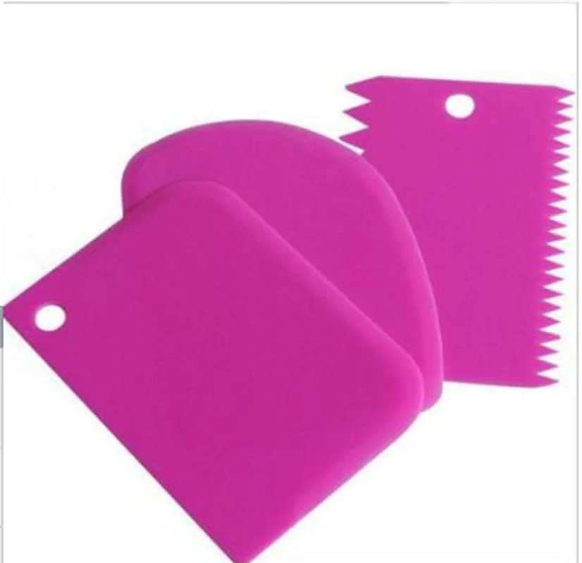 2020 New 3pcs/set Plastic Dough Fondant  Cake Decorating Baking Tool Pastry Tools Smooth Jagged Edge Spatulas Cutters