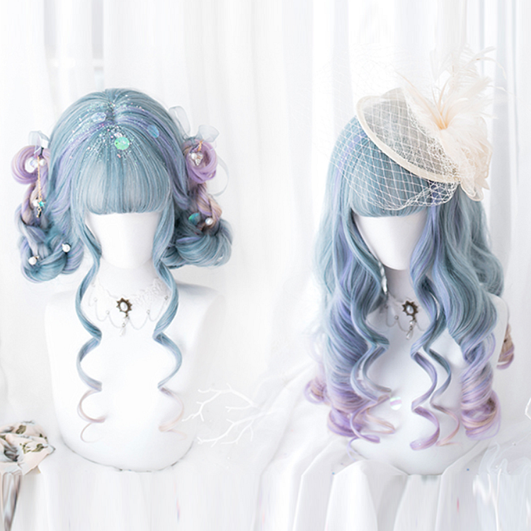 Lolita Gradient Color Long Curly Wig - Modakawa Modakawa