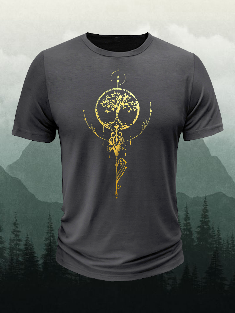 Men's Gold Edition 80 Geometric Retro Short-Sleeved Shirt