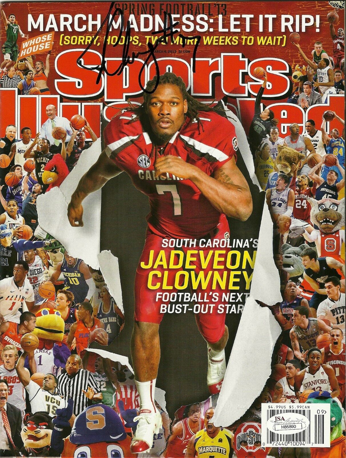 SOUTH CAROLINA GAMECOCKS JADEVEON CLOWNEY SIGNED SPORTS ILLUSTRATED W/ JSA COA