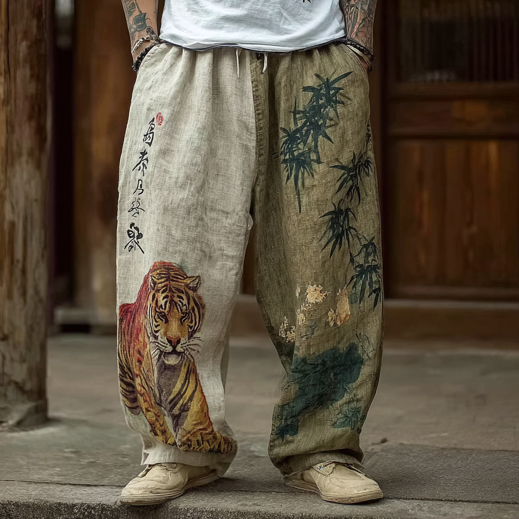 Japanese Art Retro Style Casual Cotton And Linen Long Pants  artssus
