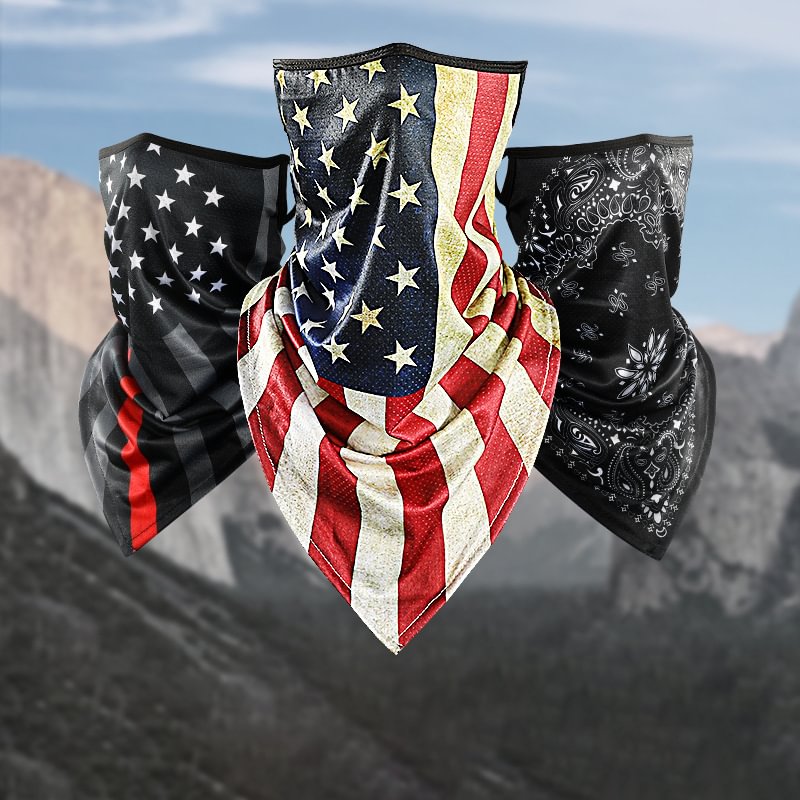 American Flag Ice Silk Sunscreen Mask