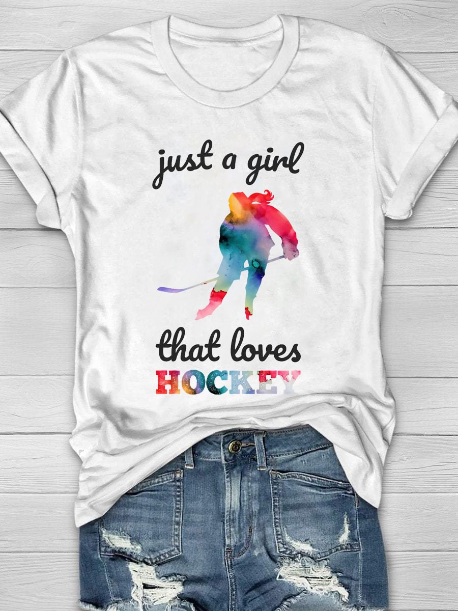 Just A Girl That Loves Hockey Short Sleeve T-Shirt