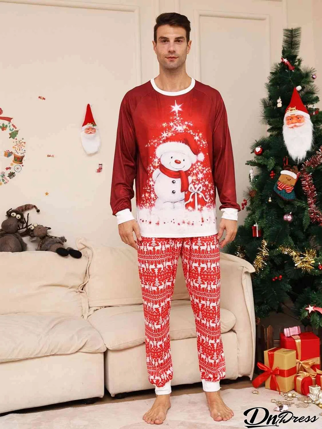 Full Size Snowman Top and Pants Set
