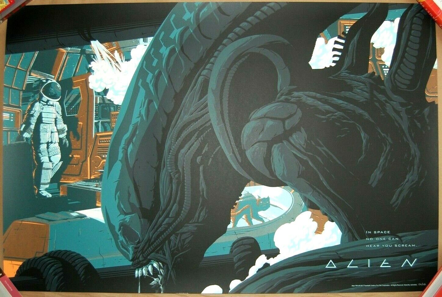 FLOREY - ALIEN Screen Print /150 Poster 36x24 Ridley Scott Sigourney Weaver