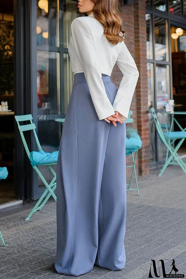 MidiSono - Palazzo Style High Waist Wide Leg Pants