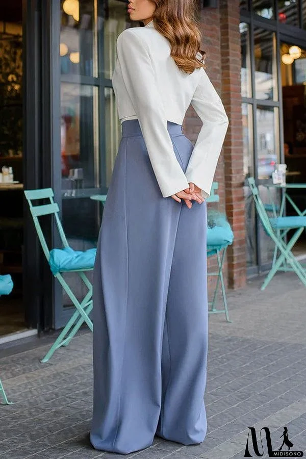 MidiSono - Palazzo Style High Waist Wide Leg Pants