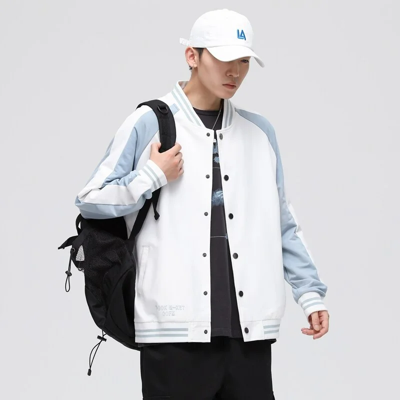 Aonga 2022 Men's Baseball Jacket Harajuku Vintage Graphic Unisex Outer Streetwear Baseball Jacket