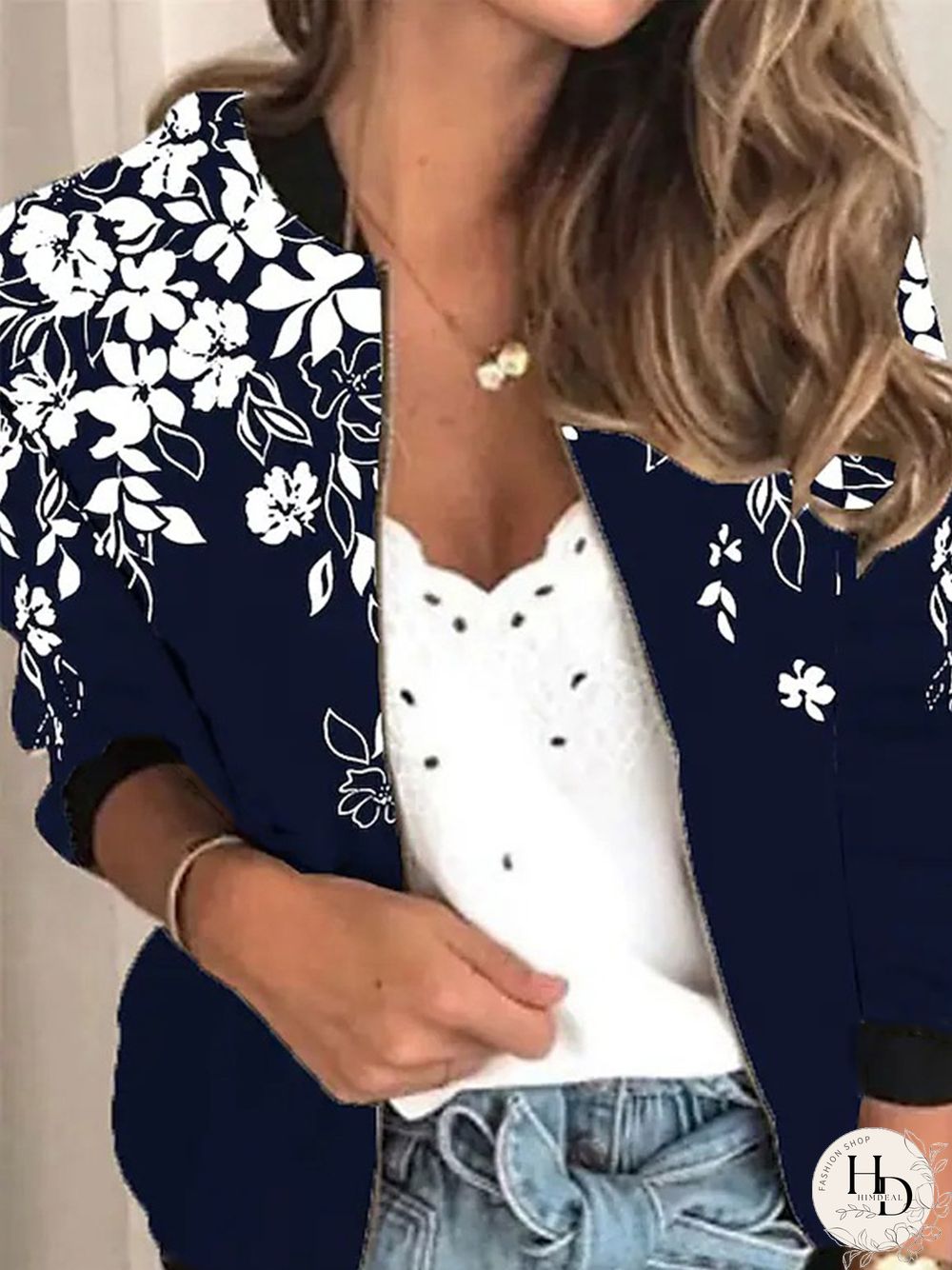 Stand Collar Jersey Jacket