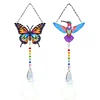 2pcs Butterfly Bird Diamond Painting Double-sided Crystal Window Suncatcher Craft Set Birthday Gifts Home Garden Decor Hanging Kit
