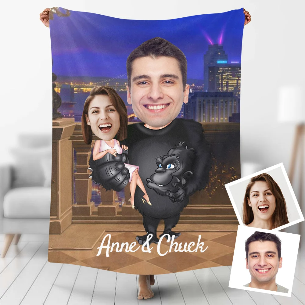 Custom Blankets Personalized Photo Blanket King Kong Painting Style Blanket