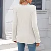 Gioiacombo&trade; Top in morbido pizzo a maniche lunghe lavorato a maglia da donna