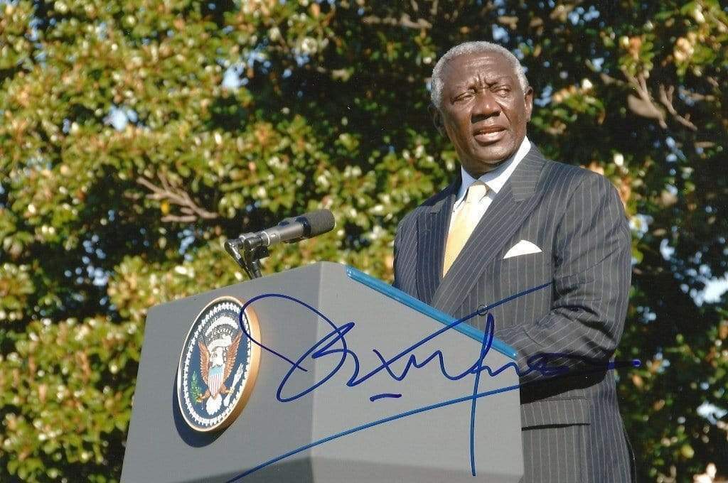 John Kofi Agyekum Kufuor PRESIDENT OF GHANA autograph, In-Person signed Photo Poster painting