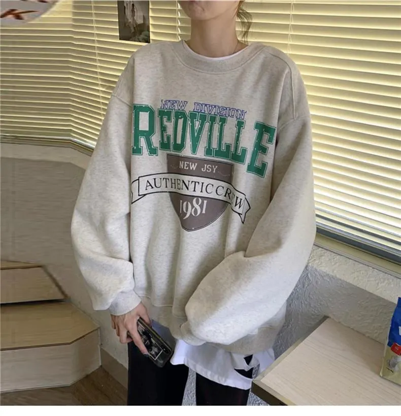 Plus Velvet Casual Warm Pullover Sweatshirts Female Clothing Women Long Sleeve Sweetshirt