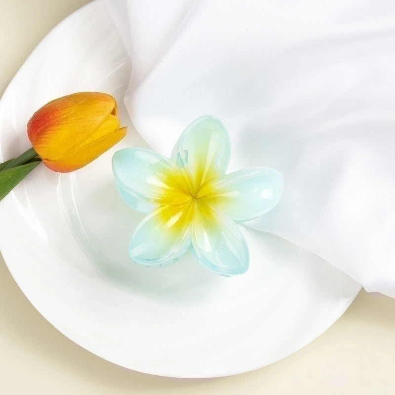 12 Pieces Women’s Minimalist Flower Plastic Resin Stoving Varnish Hair Claws