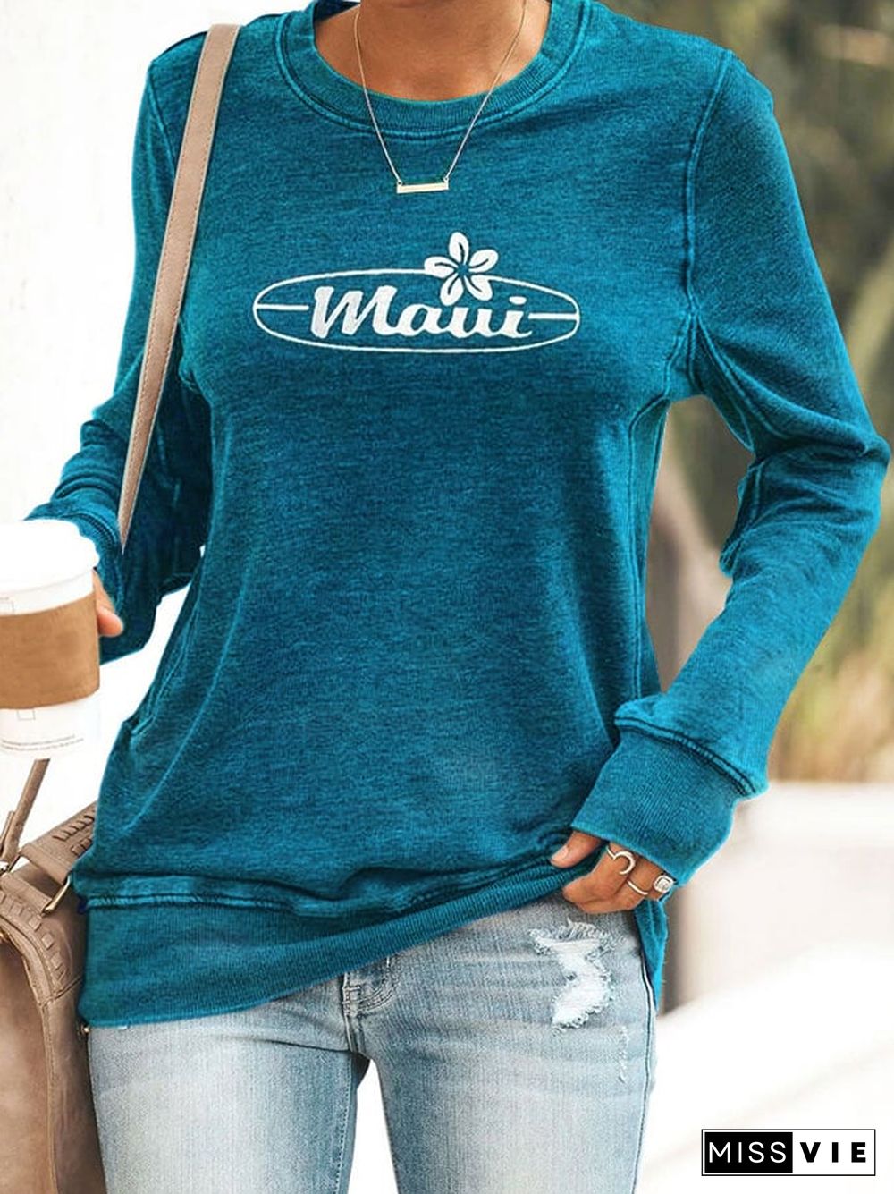 Women's Maui Strong Print Casual Sweatshirt