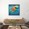 Pieuvre color&eacute;e-perceuse ronde peinture diamant-40*40cm