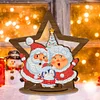 >SALE<Wooden Christmas Table Top Diamond Painting Ornament Kits Xmas Home Decor (D)