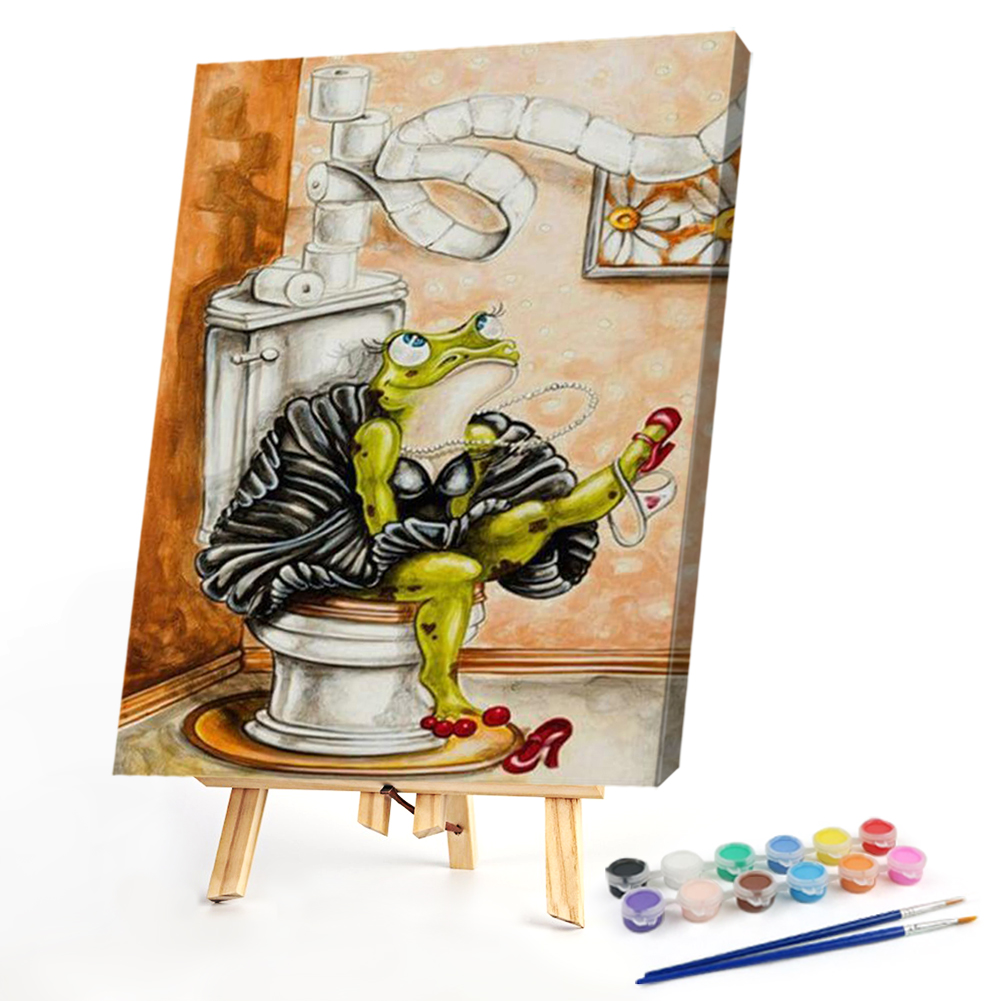 

40*50CM - Paint By Numbers - Frog in Skirt, 501 Original