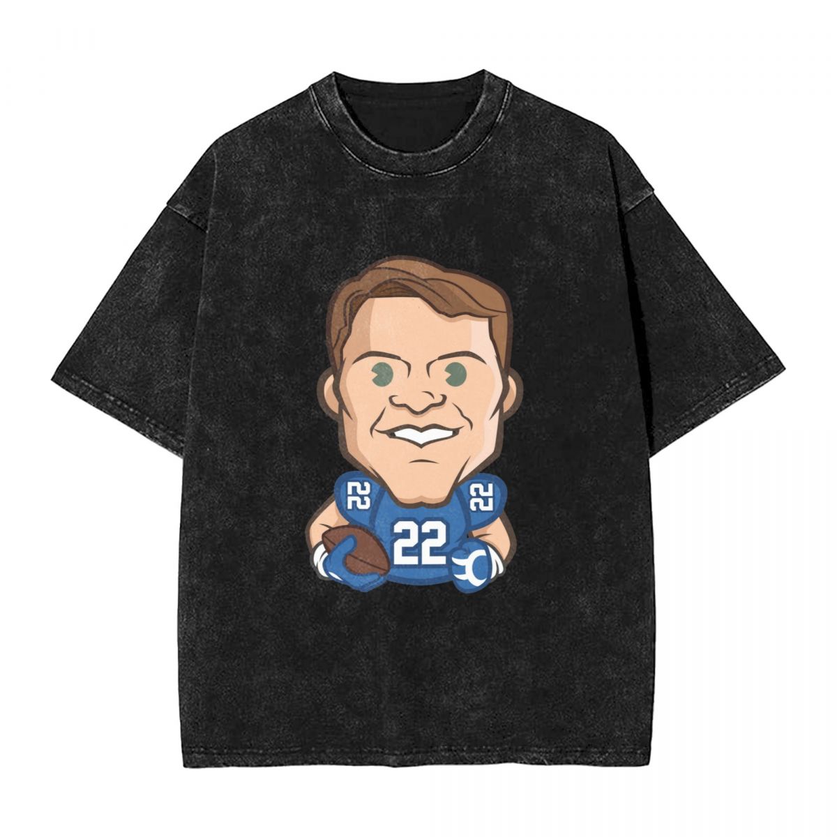 Carolina Panthers Christian McCaffrey Emoji Washed Oversized Vintage Men's T-Shirt